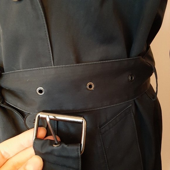 Everlane Women's Drape Trench Coat XS Black Belted - Picture 6 of 10